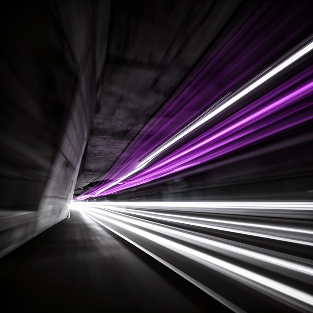 Abstract light streaks evoking velocity and forward motion